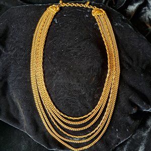 Vintage gold tone Monet 6 strand chain necklace.